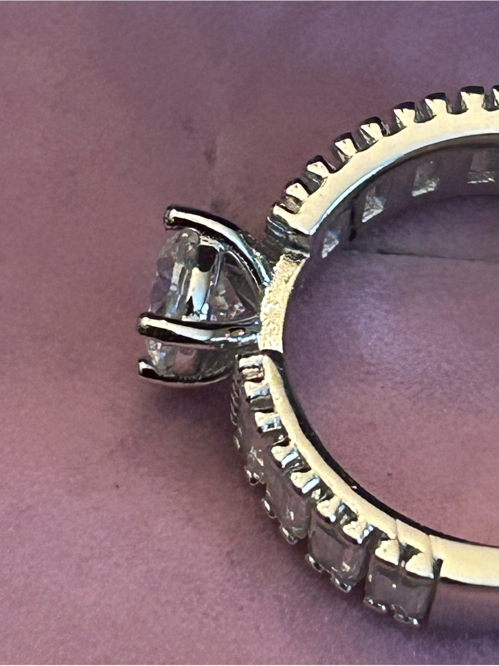 1.50CTW 925 Sterling Silver Ring w/Round Moissanite Center & Baguette Accents - Picture 13 of 13